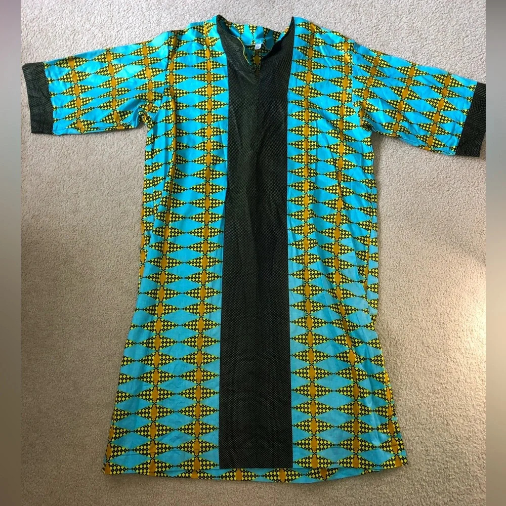 Handmade Akosombo Textiles African Traditional Tribal Dress Kafta